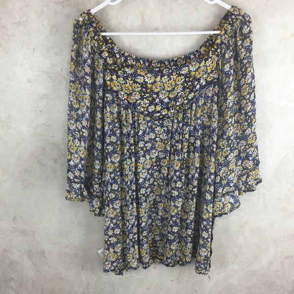 Democracy Multi-Color Cool Summer Floral Top Women's Size 2X - Picture 6 of 15